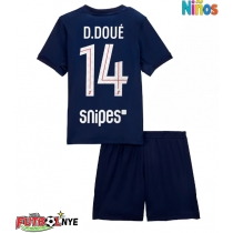 Camiseta Paris Saint-Germain Desire Doue #14 Primera Equipación para niños 2025-26 manga corta (+ pantalones cortos)